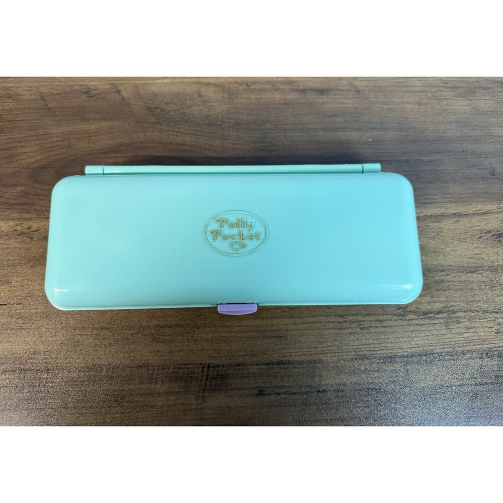 VTG 1990 Polly Pocket Pencil Case Green Compact Playset Bluebird - Case Only